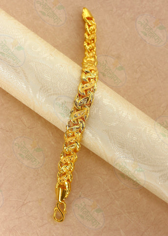Buy Unique Simple 1 Gm Gold Jewellery White Stone Bracelet