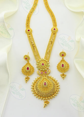 Buy Aatmana 24K Pink & Ruby Studded Filigree Necklace Set Online At Best  Price @ Tata CLiQ