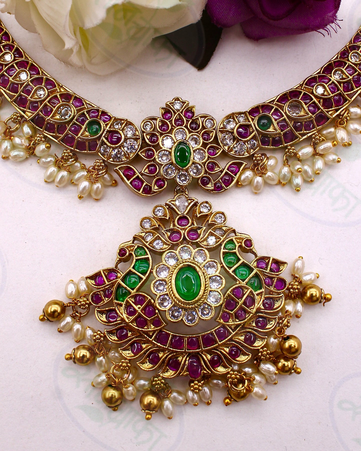 IMPRESSIVE PEACOCK DESIGNER NECKLACE