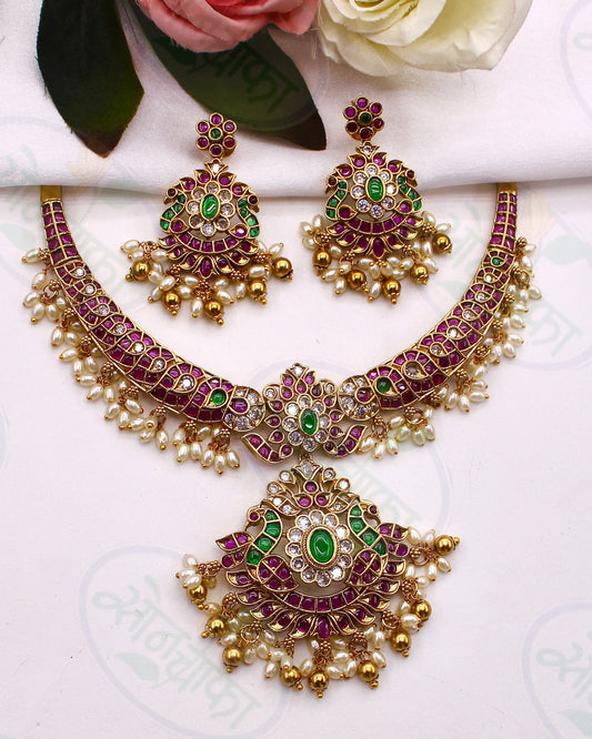 IMPRESSIVE PEACOCK DESIGNER NECKLACE