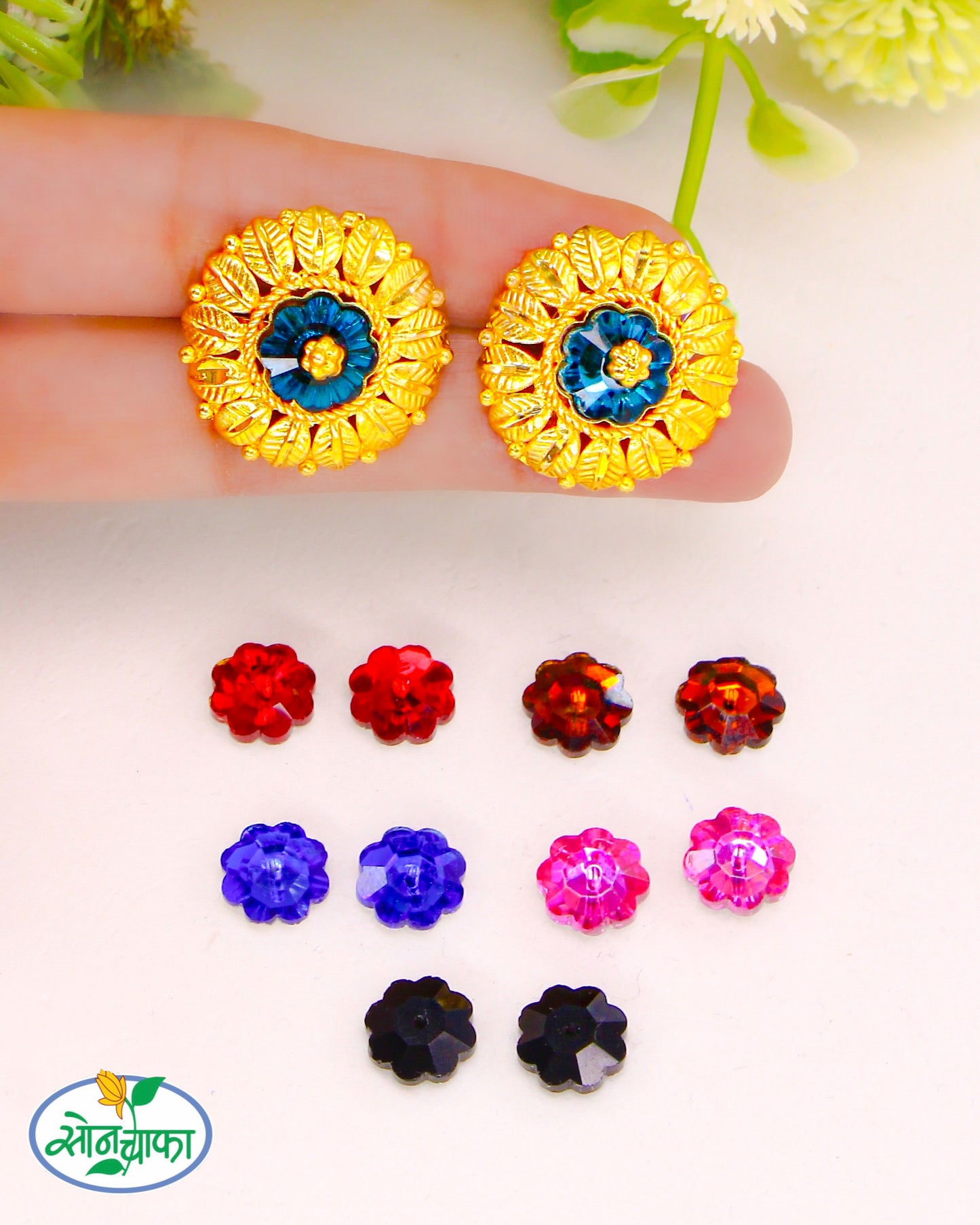 LEAF DESIGNER CHANGEBLE EARRINGS