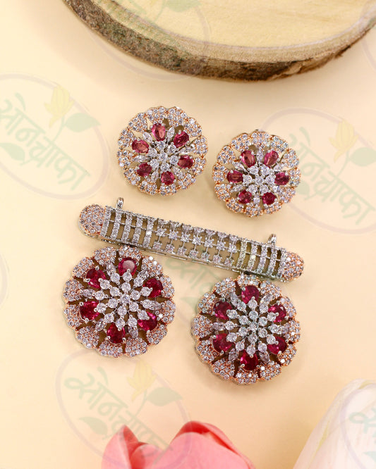 GLOSSY FLORET PENDANT SET