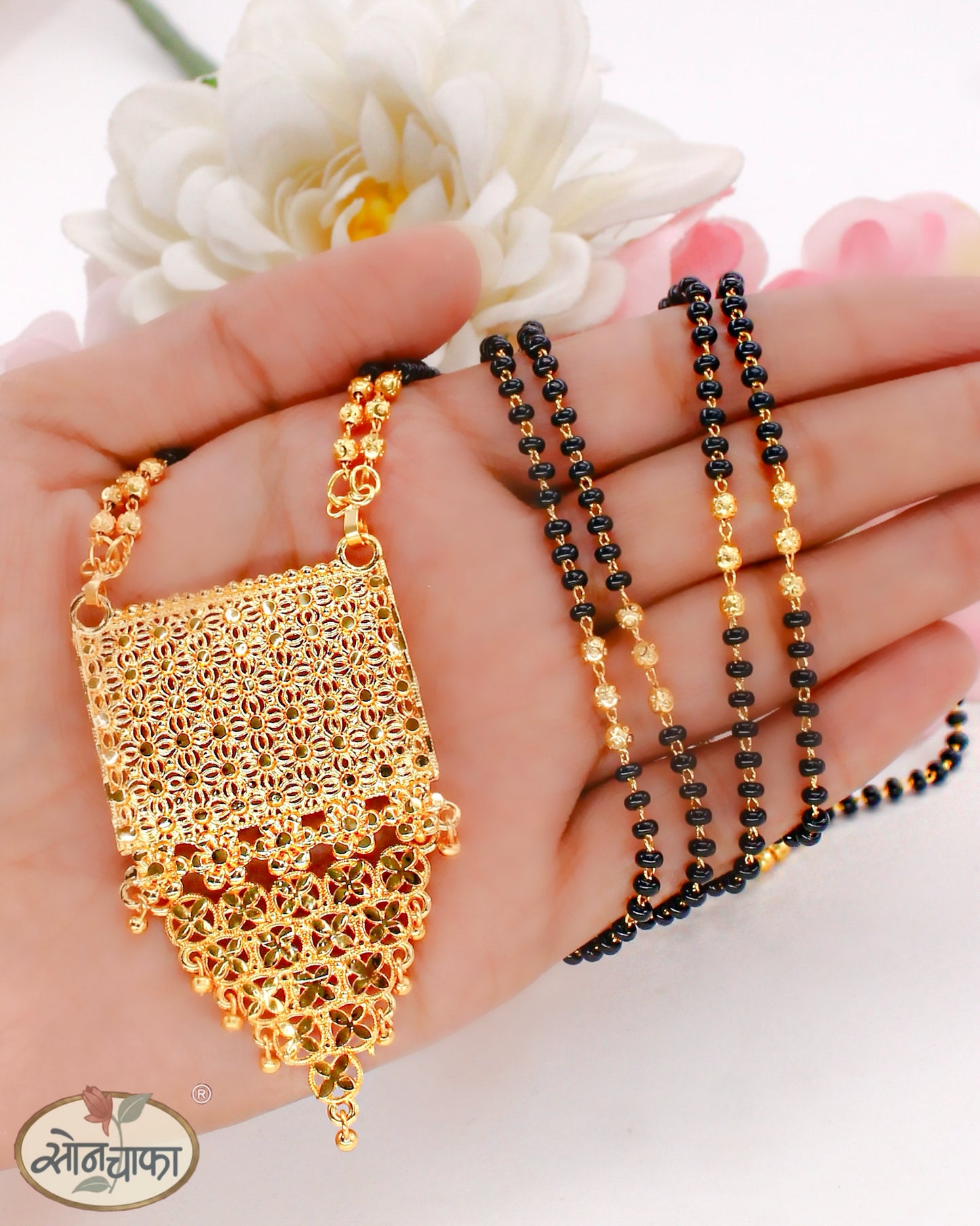 TRADITIONAL GOLDEN BEADS MANGALSUTRA