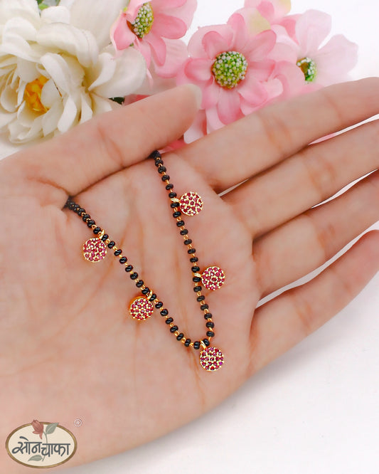 CLASSIC PINK STONE MANGALSUTRA
