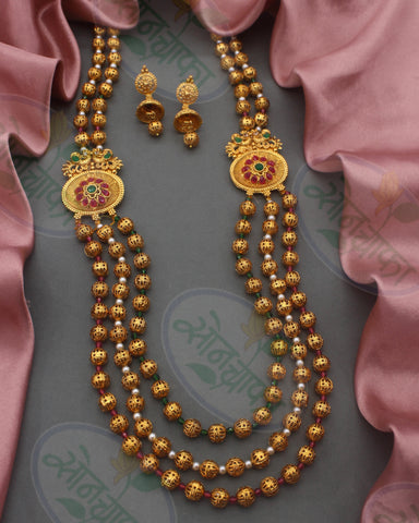 DESIGNER GOLDEN BEADS NECKLACE