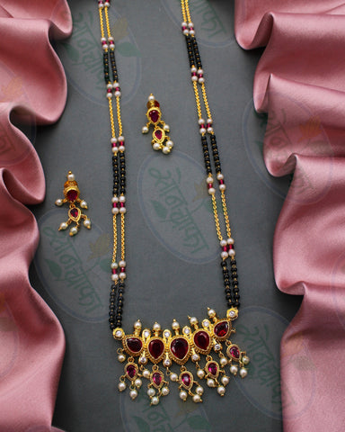 PINK STONE TANMANI MANGALSUTRA