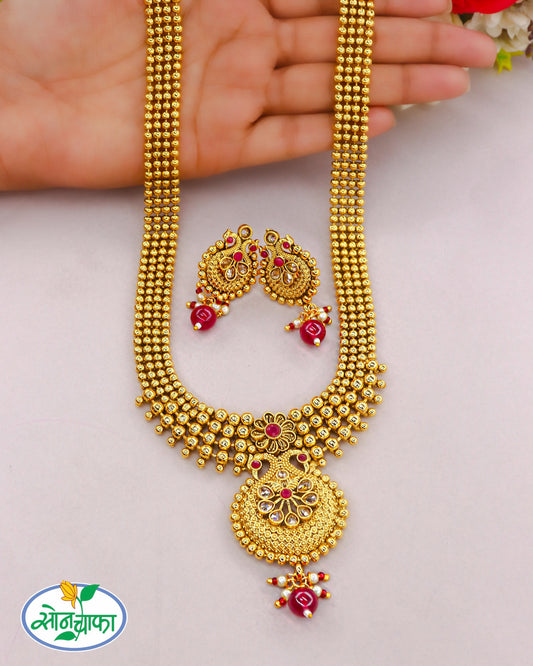 GORGEOUS PEACOCK RAJWADI NECKLACE