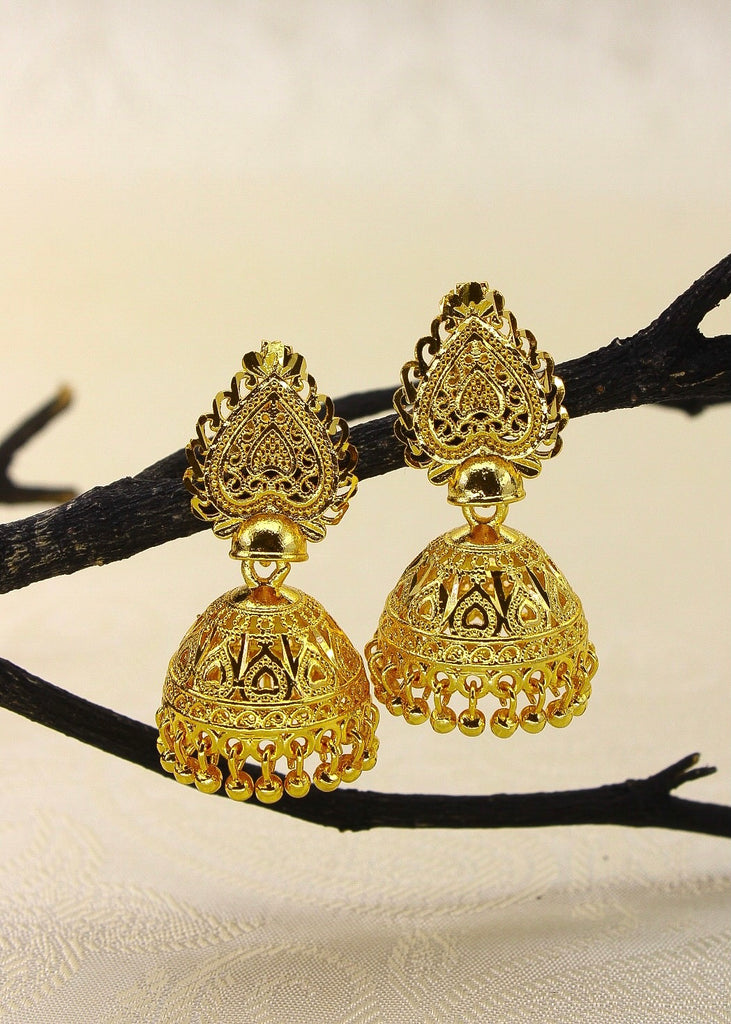 Alankeet Golden One Gram Gold Plated Jhumka Earring at Rs 790/pair in Mumbai