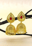 TEXTURED GOLD PLATED JHUMKI EARRINGS