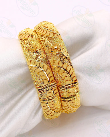 UNIQUELY DESIGNED GOLD PLATED BANGLES