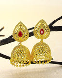 TEXTURED GOLD PLATED JHUMKI EARRINGS