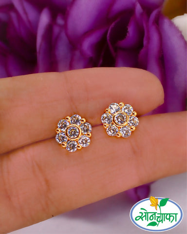 SLEEK SHIMMER DIAMOND EAR-STUDS