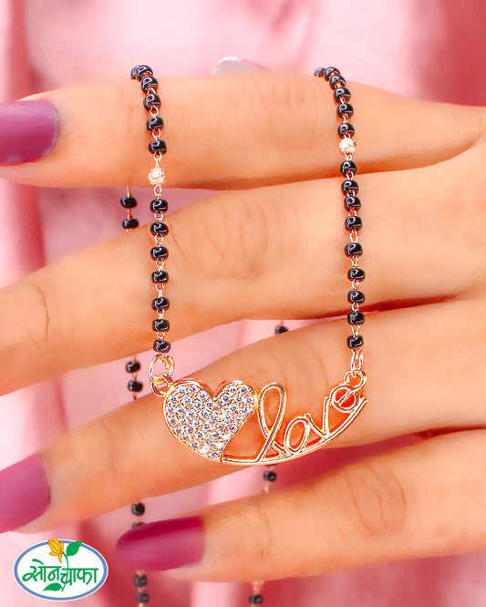 STYLISED LOVE DESIGN DIAMOND MANGALSUTRA