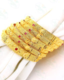 ENAMELLED FLORAL GOLD PLATED BANGLES