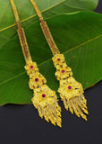 TEXTURED FLORAL KANCHAIN WITH EARRINGS