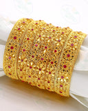 DELIGHT FLORAL GOLD PLATED BANGLES