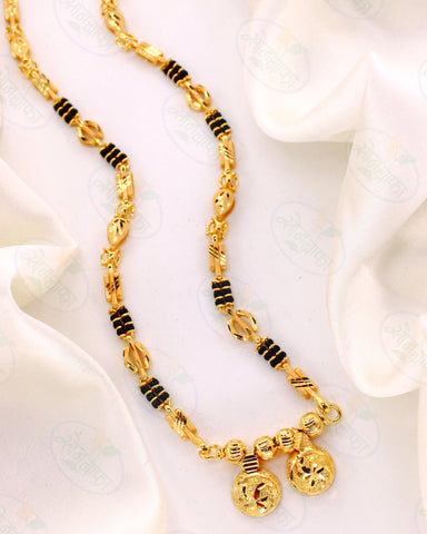 TRENDY BLACK BEADS MANGALSUTRA