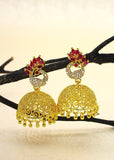 TRADITIONAL PEACOCK GOLDEN EARRINGS