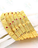 ENAMELLED FLORAL GOLD PLATED BANGLES