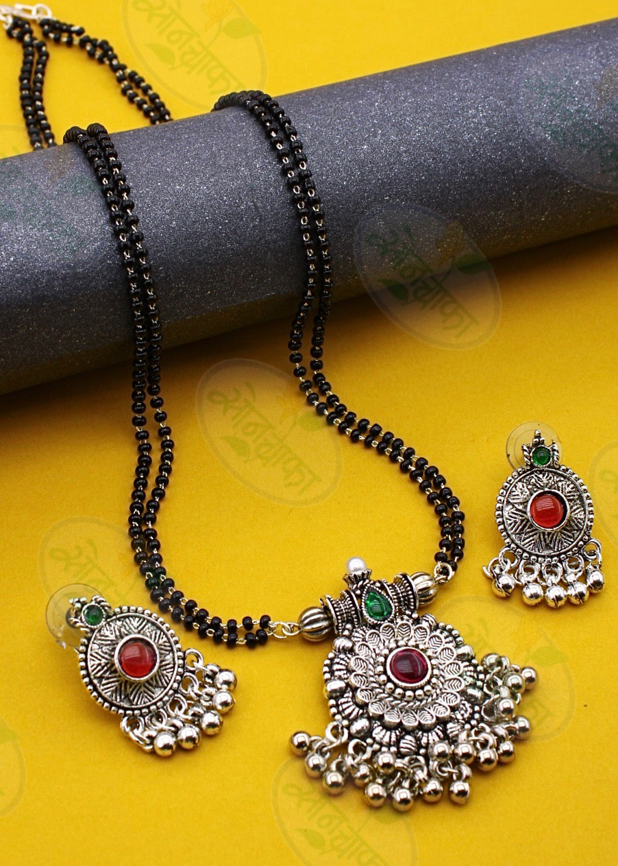 OXIDISED BLOSSOM MANGALSUTRA