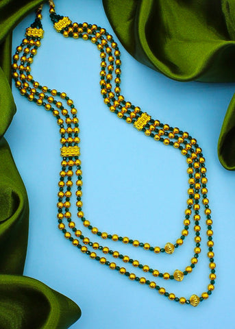 THREE LAYERS GOLDEN BEADS NECKLACE