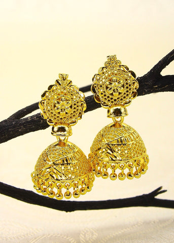 CLASSY FLORET GOLD PLATED EARRINGS