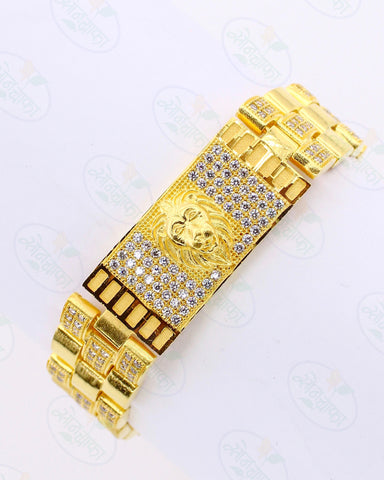 LION FACE GOLD PLATED BRACELATE