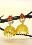 TRADITIONAL PEACOCK GOLDEN EARRINGS