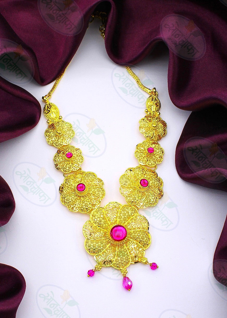 DESIGNER FLORAL NECKLACE