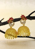 TRADITIONAL PEACOCK GOLDEN EARRINGS