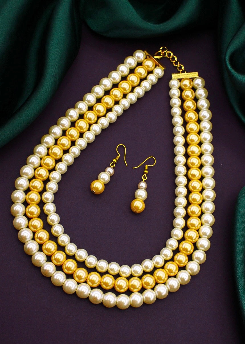 PARTY WEAR PEARL BEADS NECKLACE