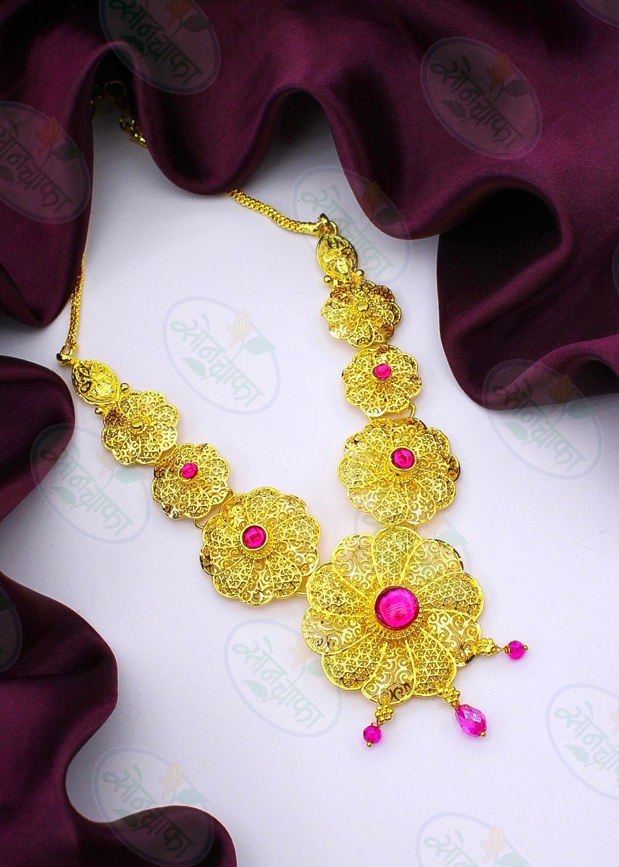 DESIGNER FLORAL NECKLACE