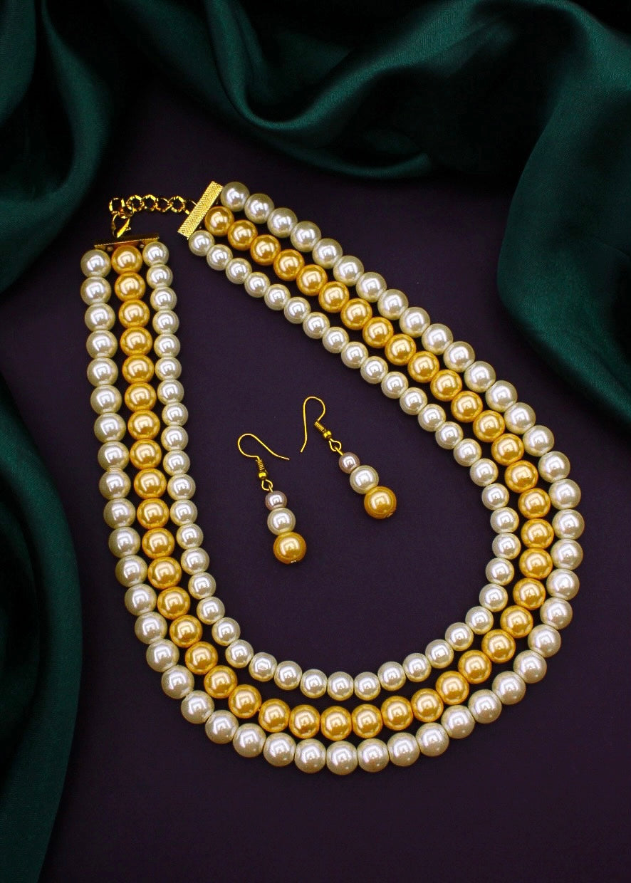 PARTY WEAR PEARL BEADS NECKLACE