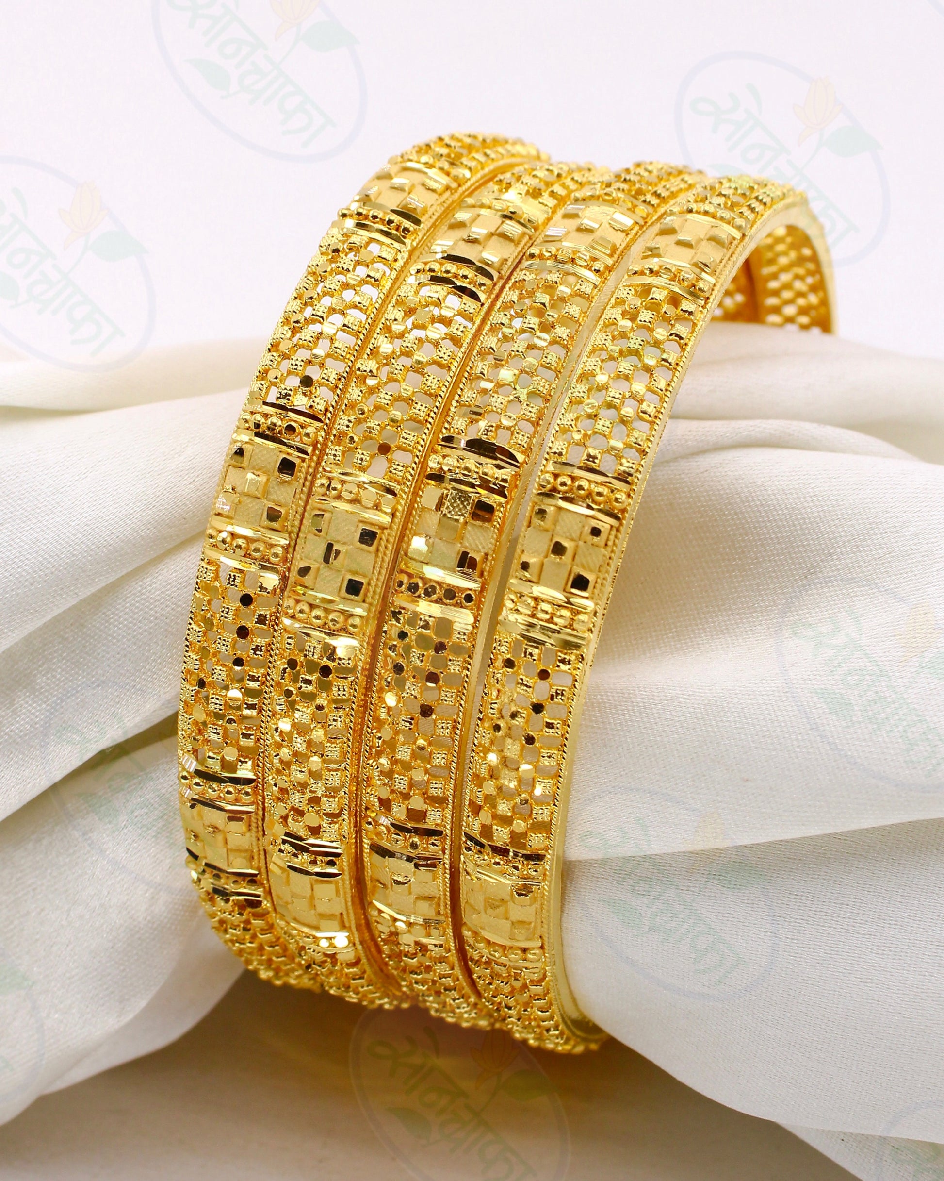 ROYAL MAJESTY GOLD PLATED BANGLES – Sonchafa - Main Image