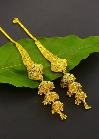 Coral earrings one gram gold - Radhas Creations - 182088