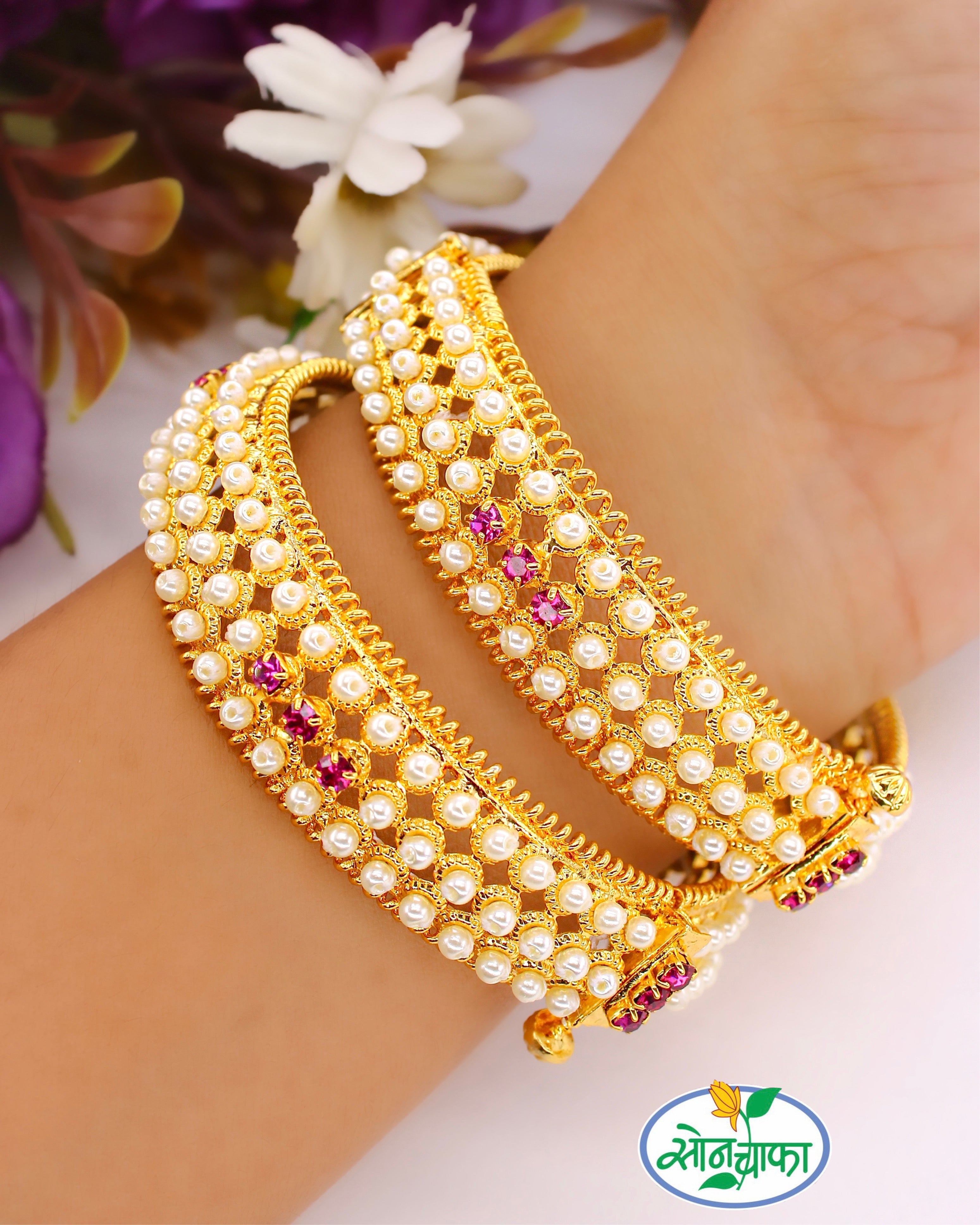 Bangle Design Using Moti EXCLUSIVE DESIGNER MOTI BANGLES – Sonchafa