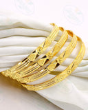 SLEEK TEXTURED GOLD PLATED BANGLES