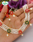 ELEGANT FORAL PEARL NECKLACE