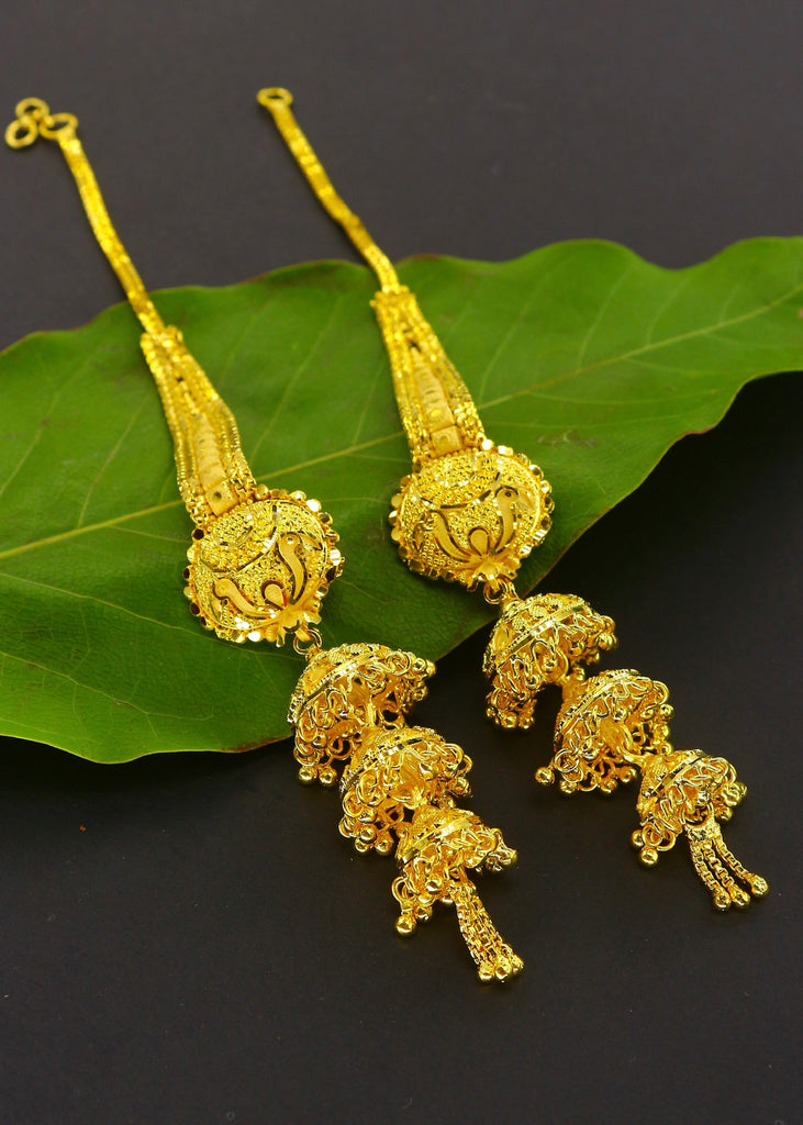 Dazzling Daphne Floral Jhumka Drop Gold Earrings | Jewelry Online Shopping  | Gold Studs & Earrings