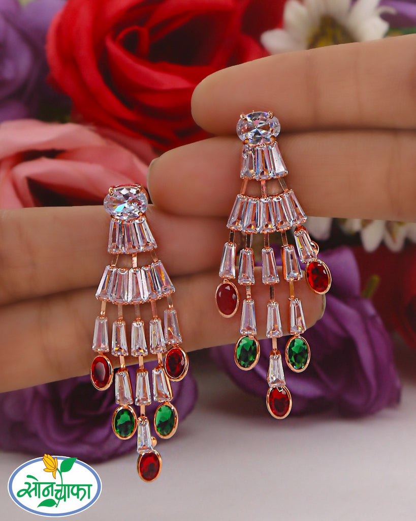 Pink Ab 143 A D Artificial Diamond Earing at Best Price in Surat | Agarwal  Fabrics
