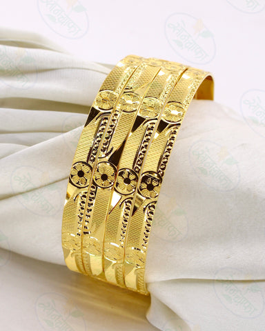 FANCY FLORET GOLD PLATED BANGLES