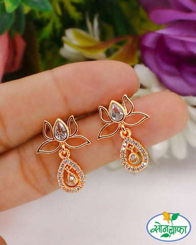 GRACIOUS LOTUS DIAMOND EARRINGS