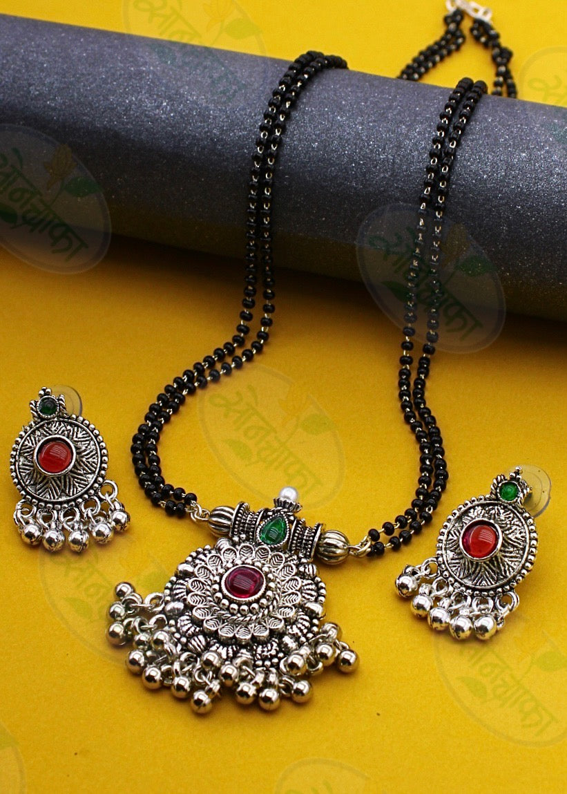 OXIDISED BLOSSOM MANGALSUTRA