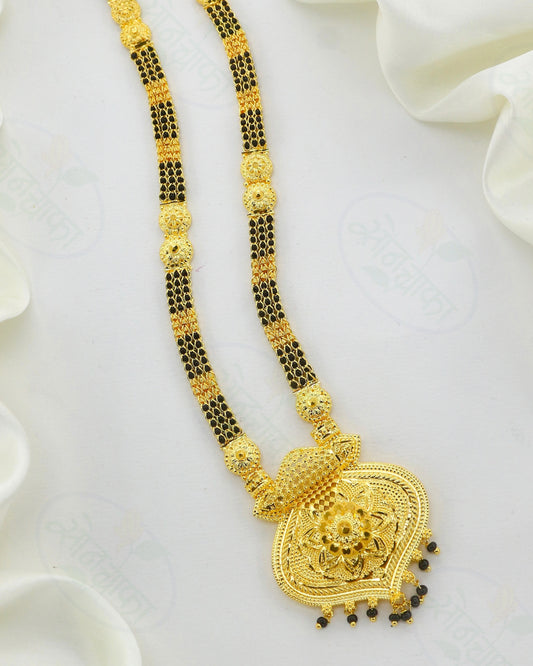 TRENDY BLACK BEADS MANGALSUTRA