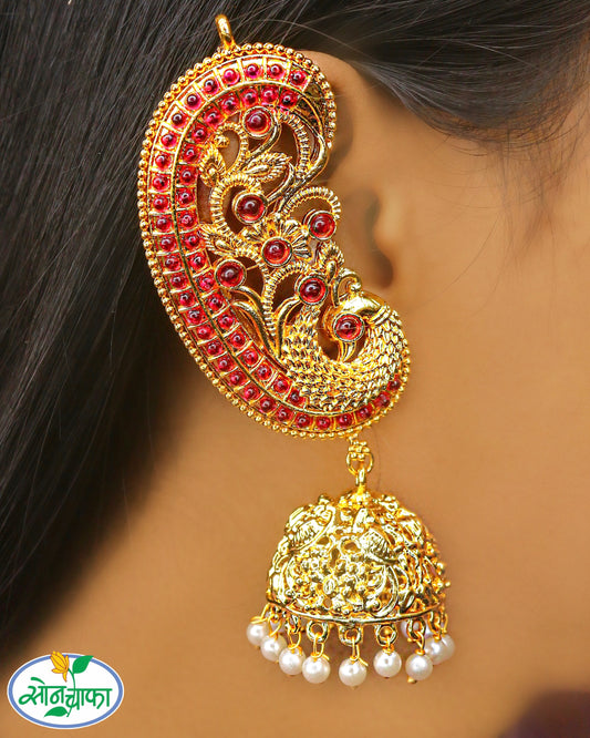 GLAMOROUS PEACOCK EAR-CUFF