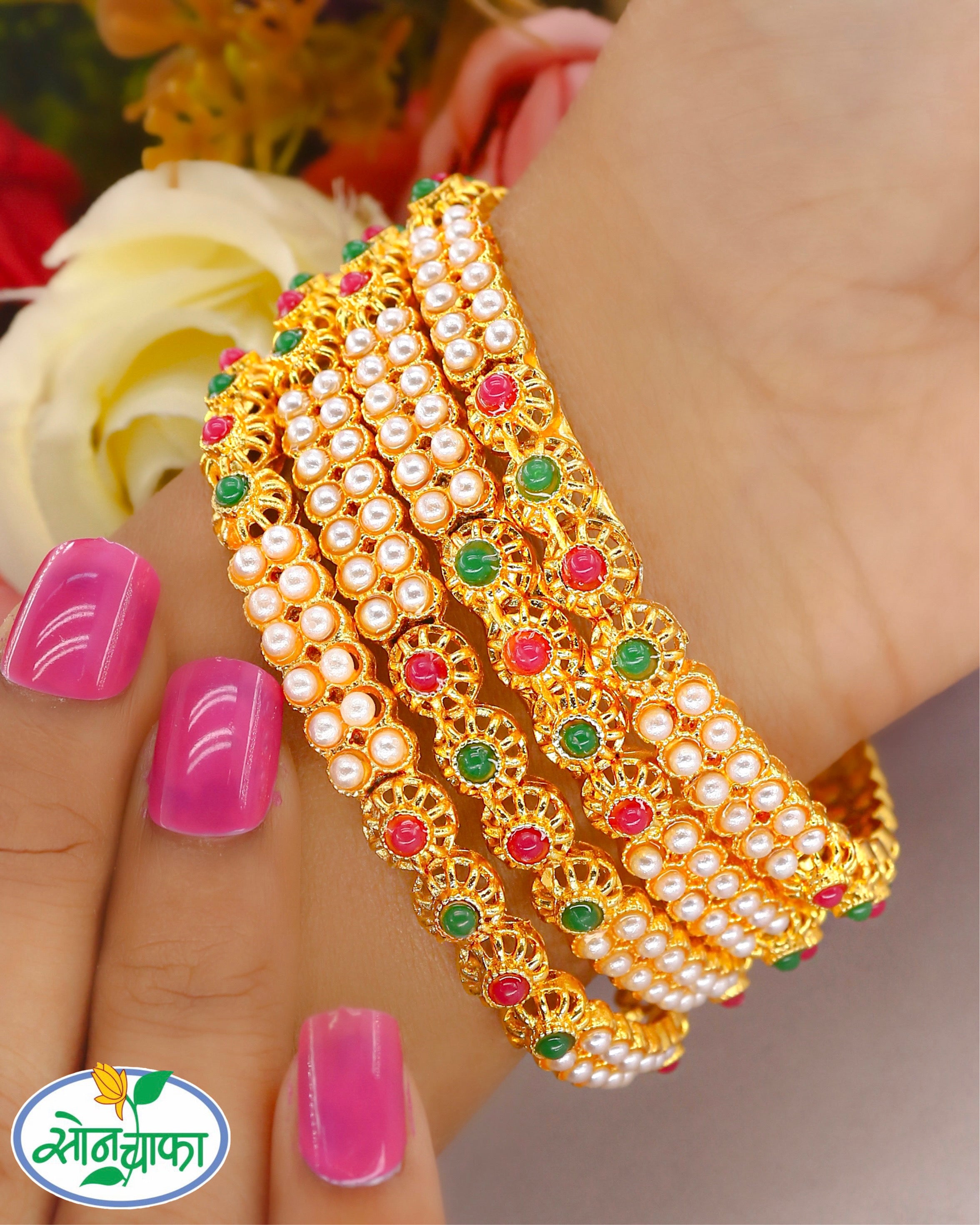 Bangle Design Using Moti EXCLUSIVE MOTI BANGLES – Sonchafa