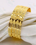 SLEEK TEXTURED GOLD PLATED BANGLES