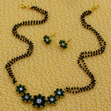 DIA MANGALSUTRA WITH GREEN STONE