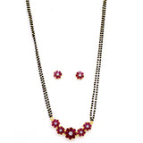 DIA MANGALSUTRA WITH PINK STONE PENDENT
