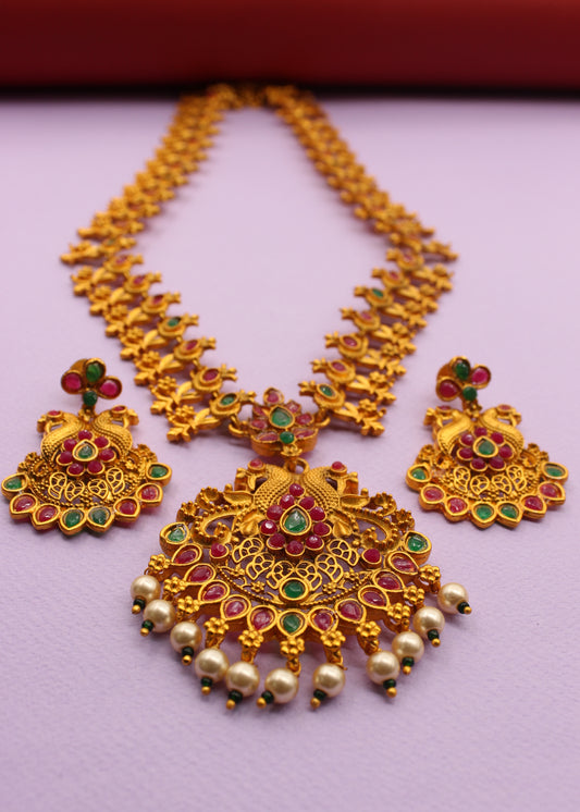 GRACY PEACOCK PESHWAI NECKLACE